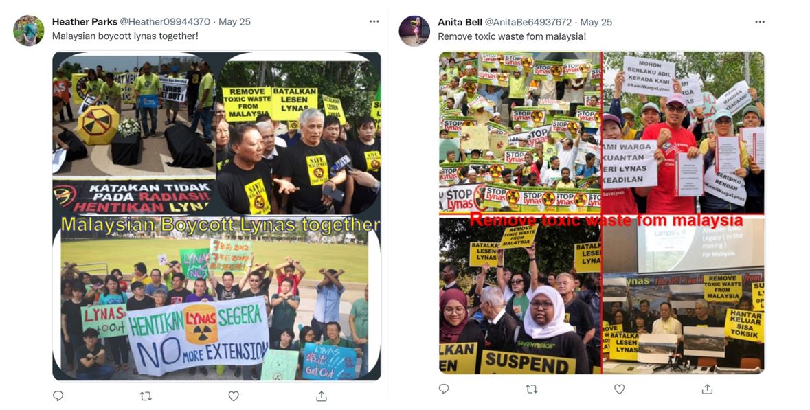 Figure 3: Accounts call for Malaysians to boycott Lynas